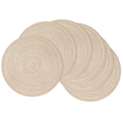 Shacos Round Placemat Set, 15 Inch Diameter, Beige, Set of 6