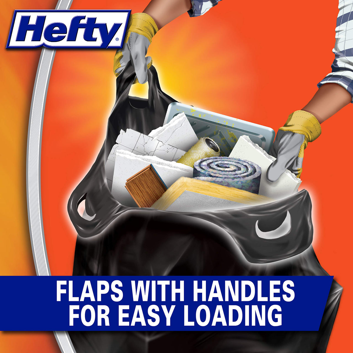 Load and Carry Contractor 42 Gallon Trash Bags by Hefty – 26 Count (Pack of 1), 42.0 gallons, Polyethylene, Black, Model E24536
