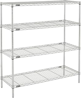 METRO Professional's Choice Commercial-Grade NSF Shelving Unit - Multipurpose Adjustable Wire Shelf for Home, Garage, Kitchen and More - 4 Shelves, 18" W x 48" L x 54" H - Chromate