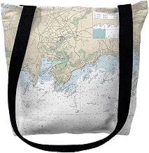 Betsy Drake TY12373INM 16 x 16 in. Branford Harbor - Indian Neck Connecticut Nautical Map Tote Bag - Medium