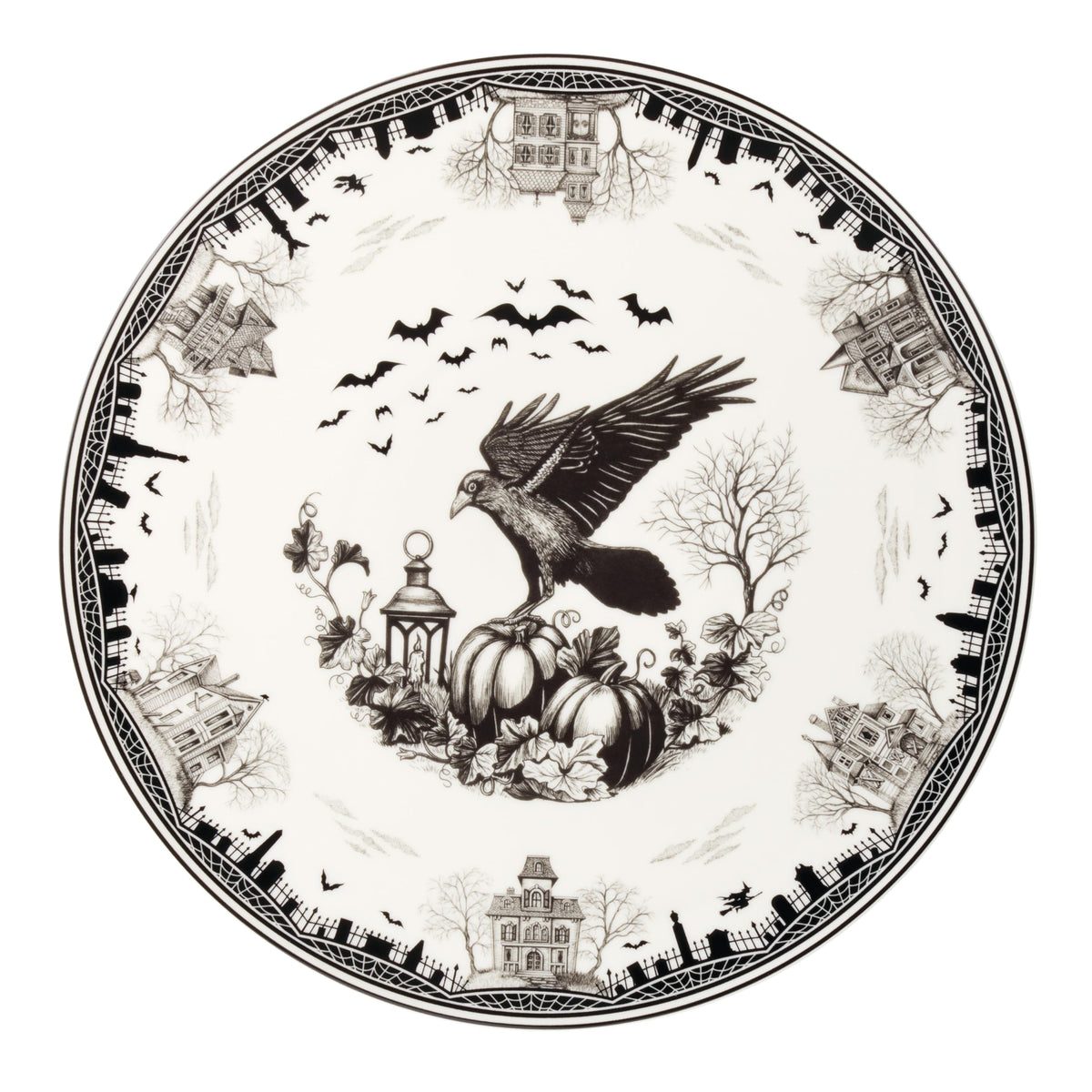 Haunted Village Cake Plate by Lenox – 1 Count, Porcelain, Multicolor, Model 899320