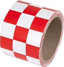INCOM Manufacturing: 1 inch Square Pattern PVC Checkerboard Racing Laminated Safety Tape, 3 inch x 54 ft., Red and White – Indoor and Outdoor