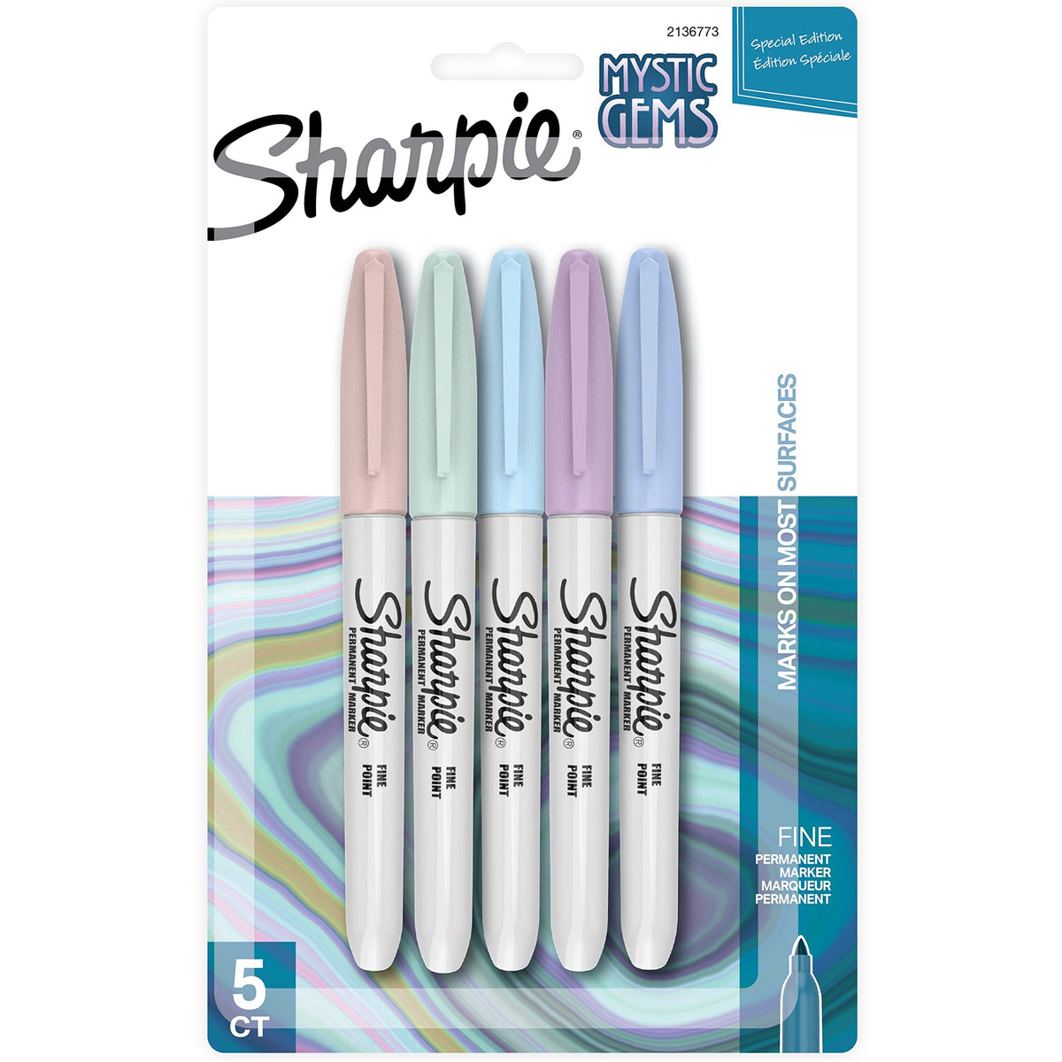 Mystic Gems Fine Point Permanent Marker 5/Pkg by Sharpie – 1 Count (Pack of 5), Metal, Multi, Pack of 5, Model 2136773