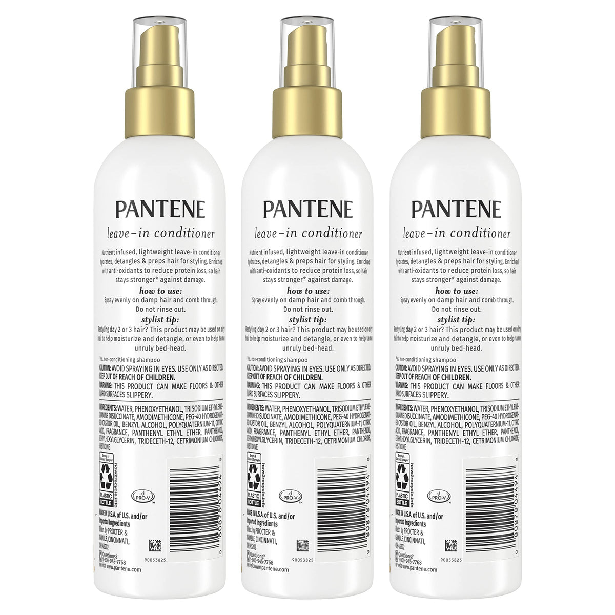 Conditioning Detangler Spray by Pantene – 8.5 Fl Oz (Pack of 3), Detangler ( Pack of 3), Pack of 3