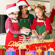 Toulite Christmas Elf Apron, Polyester, Green and Red, 10 Pack