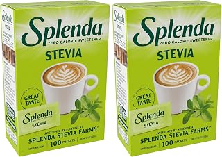 SPLENDA Stevia Zero Calorie Sweetener, Sugar Substitute Packets, 100 Count (Pack of 2)