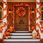 Mega-Loopolis Maple Leaf Garland, 12 Ft Total Length, Classic Fall
