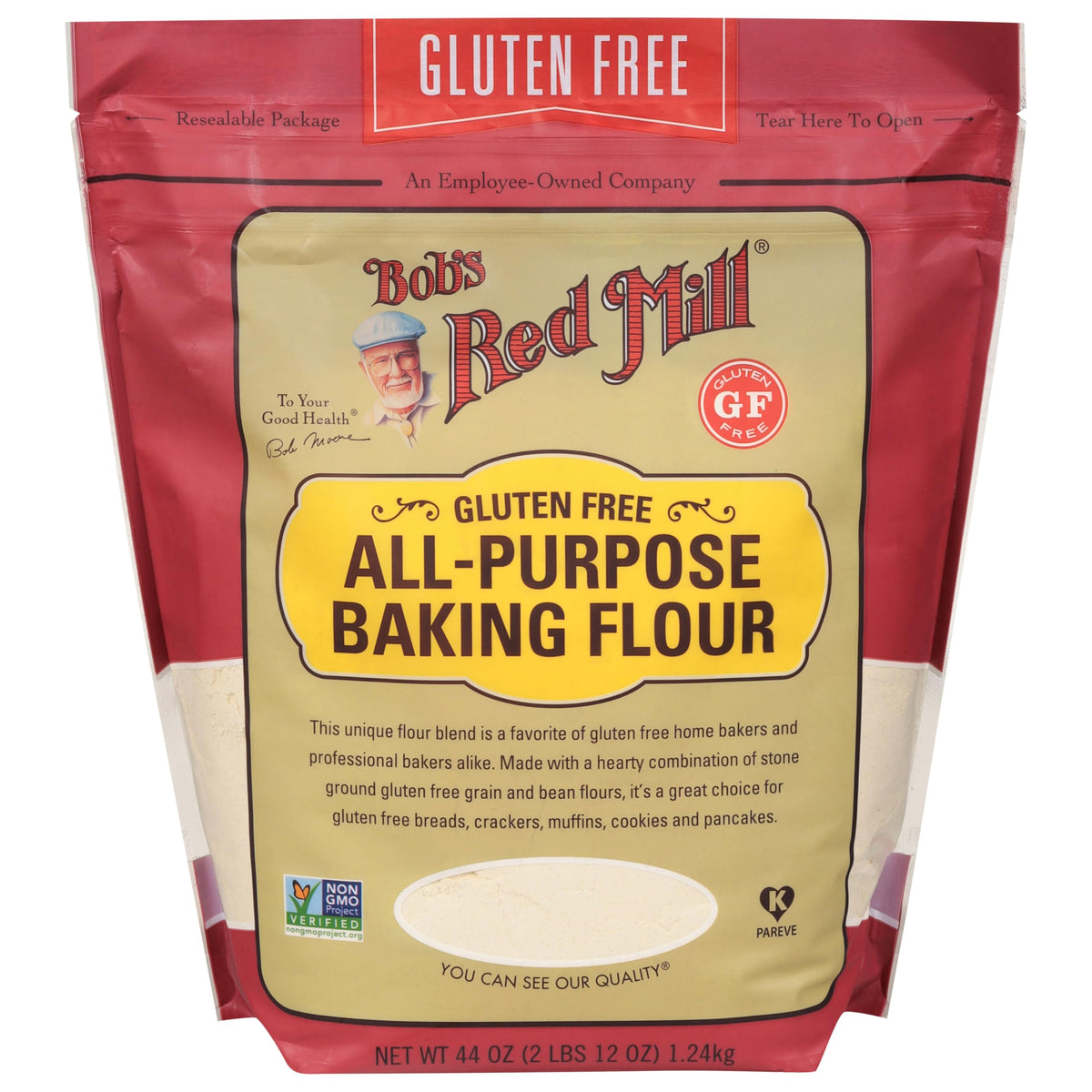 Bob's Red Mill 44 Ounce (Pack of 4) / Natural / Resealable Wheat Flours & Meals