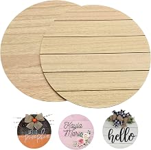 Unfinished Wood Rounds for Crafts - 2 Pack of 14 Inch Diameter Reversible Wood Circles with Real Wood Veneer that Will Not Warp, Wood Slices with Smooth Side and Embossed Shiplap Side by CADE + KAI