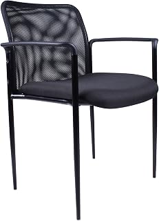 Boss Office Products Stackable Mesh Guest Chair in Black, 250 (B6909-BK)