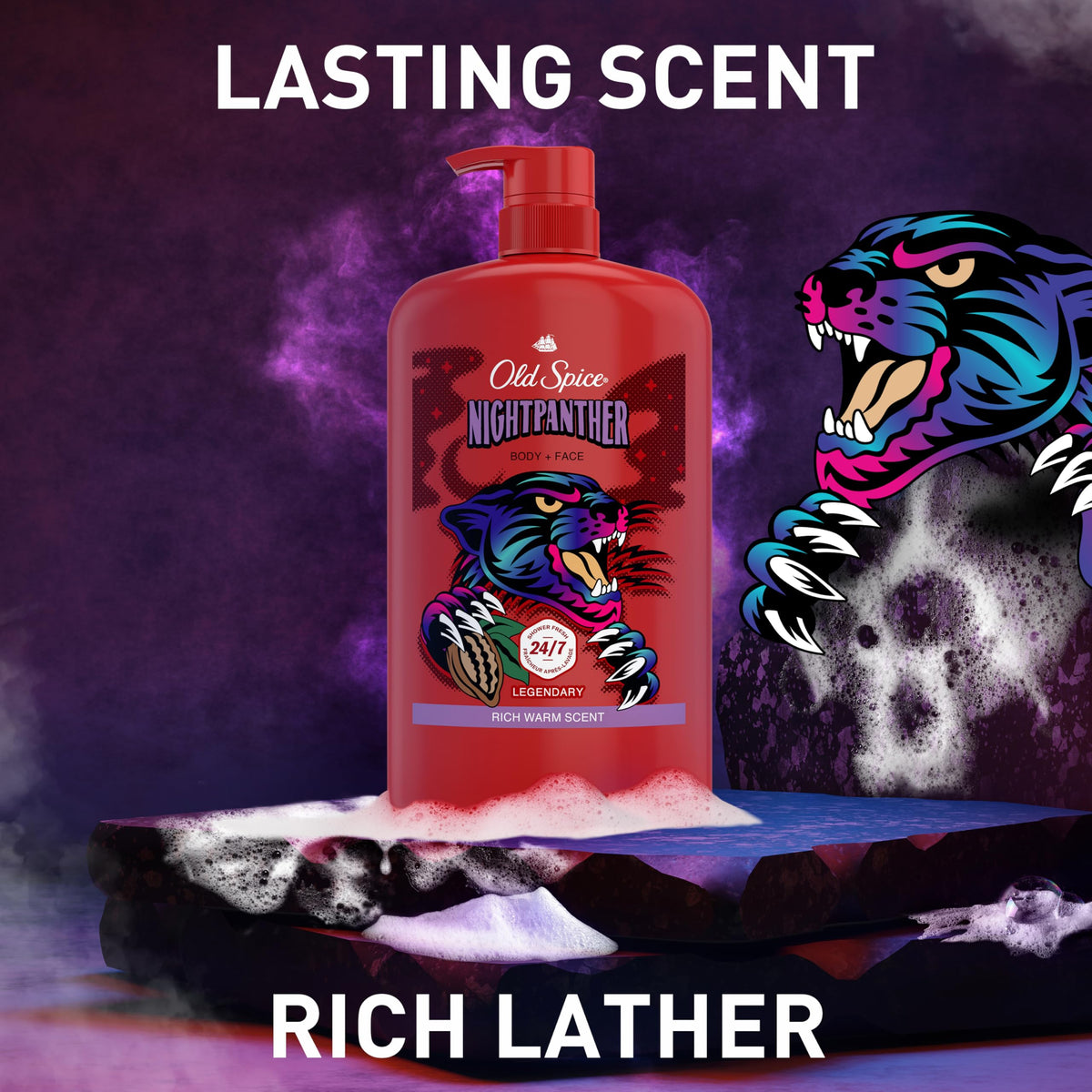Cleansing Body Wash for Men by Old Spice – 33.4 Fl Oz (Pack of 1), Red, Model 20144687