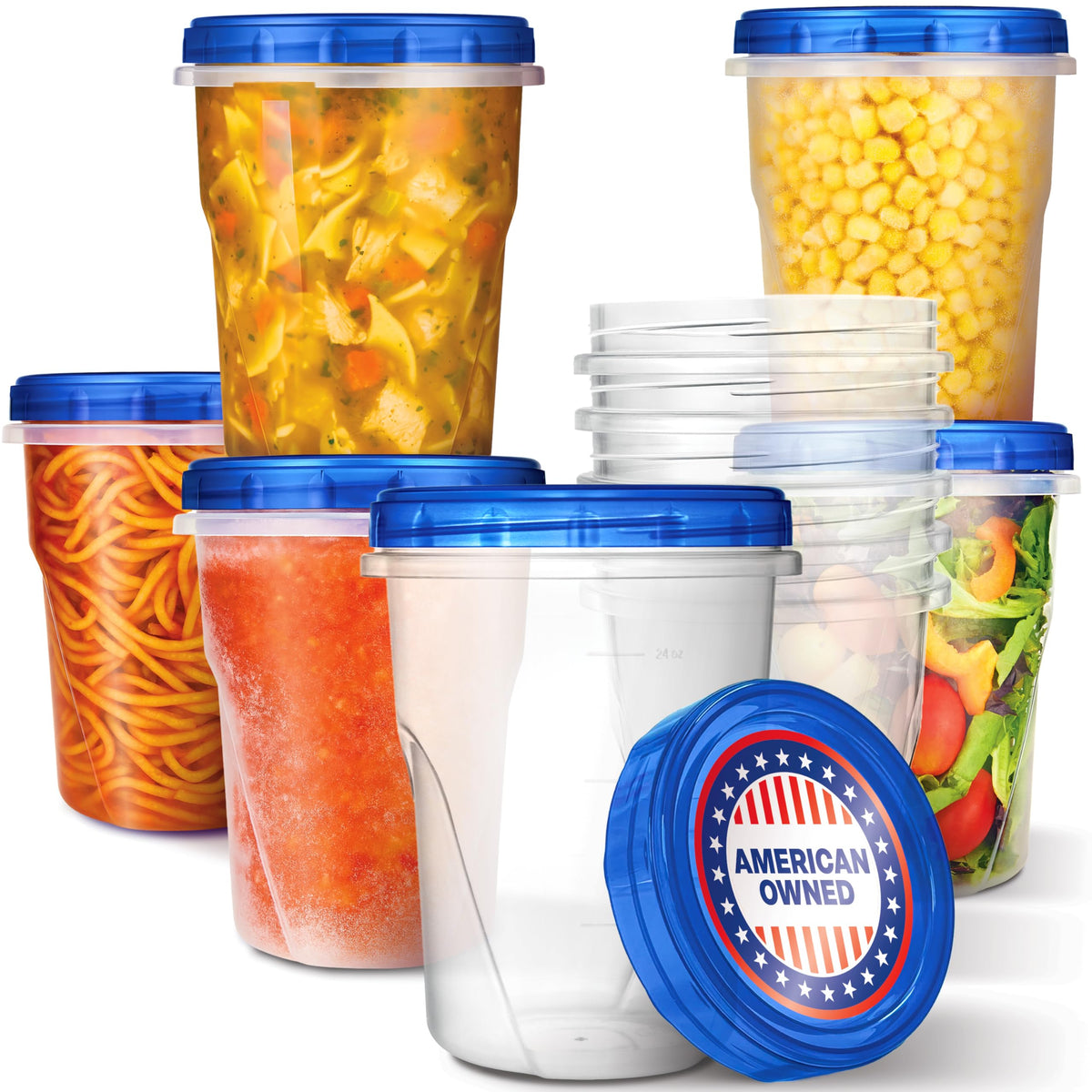 Stock Your Home 32 oz / Blue / 6 Pack Container Sets