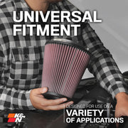 High-Flow Original Lifetime Universal Clamp-On Air Filter: High Performance by K&N – 6 In, Rubber, Model RU-5173