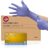 Ansell MICROFLEX SU-690 Disposable Nitrile Gloves, Latex-Free, Powder-Free Glove for Cleaning, Mechanics, Automotive, Industrial, or Medical Applications, Violet, Size X-Small, Case of 1000 Units