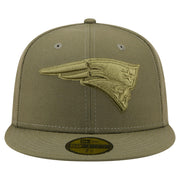 Men's Olive New England Patriots Color Pack 59FIFTY Fitted Hat by New Era – 7 3/8, Polyester, New England Patriots, Olive, Model Nfl F26 Color Pack 59fifty