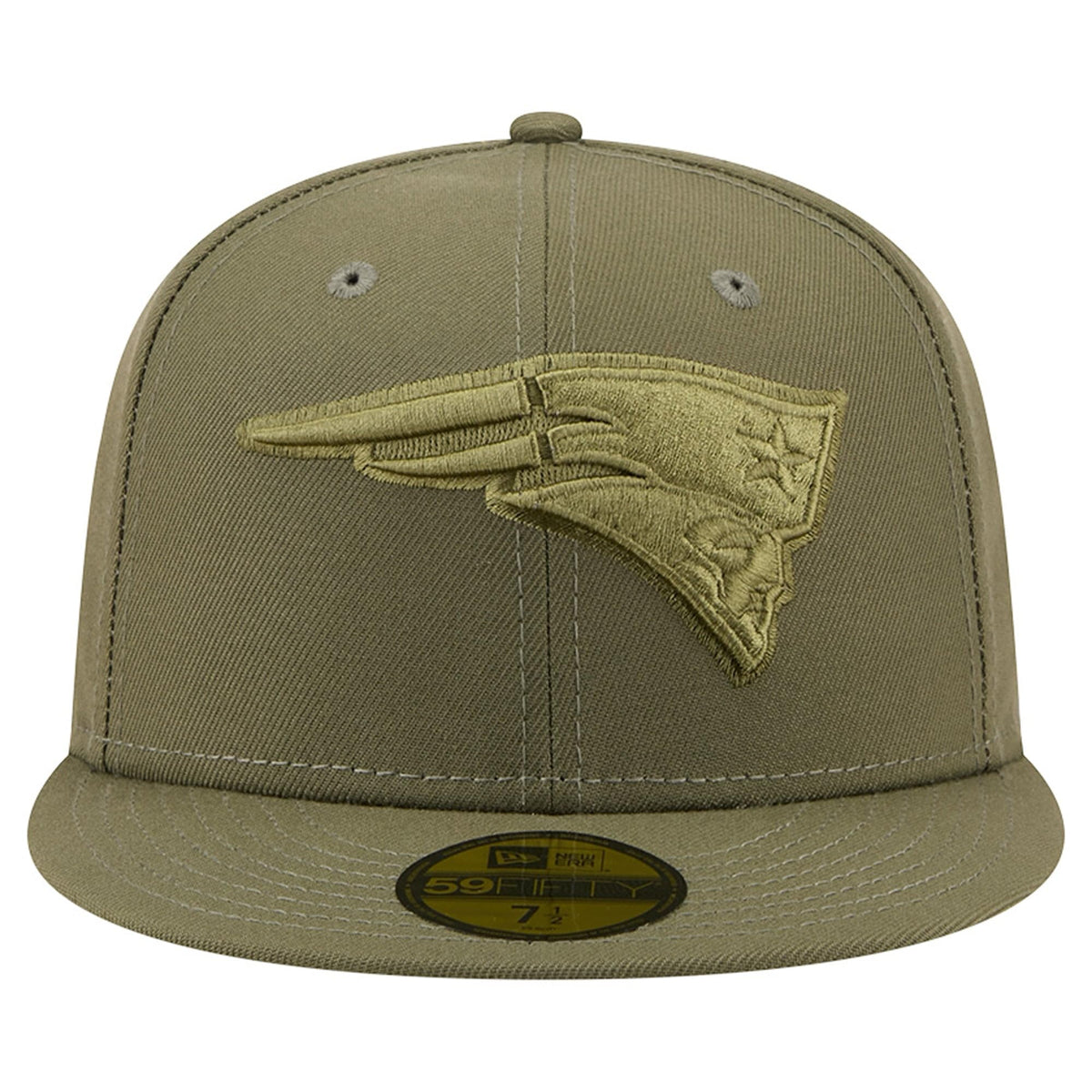Men's Olive New England Patriots Color Pack 59FIFTY Fitted Hat by New Era – 7 3/8, Polyester, New England Patriots, Olive, Model Nfl F26 Color Pack 59fifty