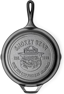 Lodge Pre-Seasoned Cast Iron Skillet, Smokey Bear, 10.25 Inches