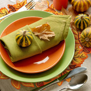 Yingzhao Maple Leaf Placemats, 14 x 14 Inches, Set of 6, Orange