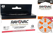 Rayovac Proline Advanced Hearing Aid Batteries | Size 13 | World's Longest Lasting Battery | Child-Resistant Packaging (48)
