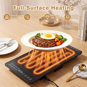 KAZRBEP Modular Warming Tray, 5 Panel Expandable, Black Tempered Glass