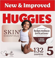 HUGGIES Skin Essentials Diapers Size 5, 132 Count (2 Packs of 66)