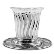 Ner Mitzvah Kiddush Goblet with Tray, 6 Ounces, Modern Design