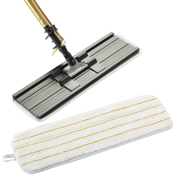 3M Easy Shine Applicator Pad, White With Yellow Stripes, 18 in, 10/Case