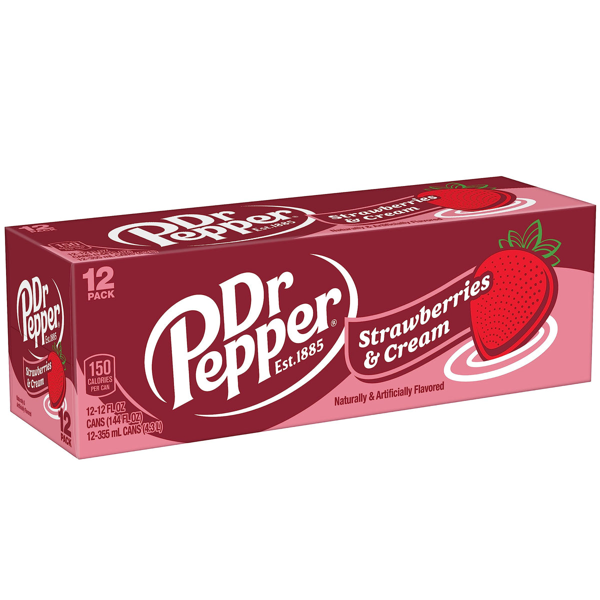 Dr Pepper Strawberries and Cream / 12 Fl Oz (Pack of 24) / 1 Soft Drinks