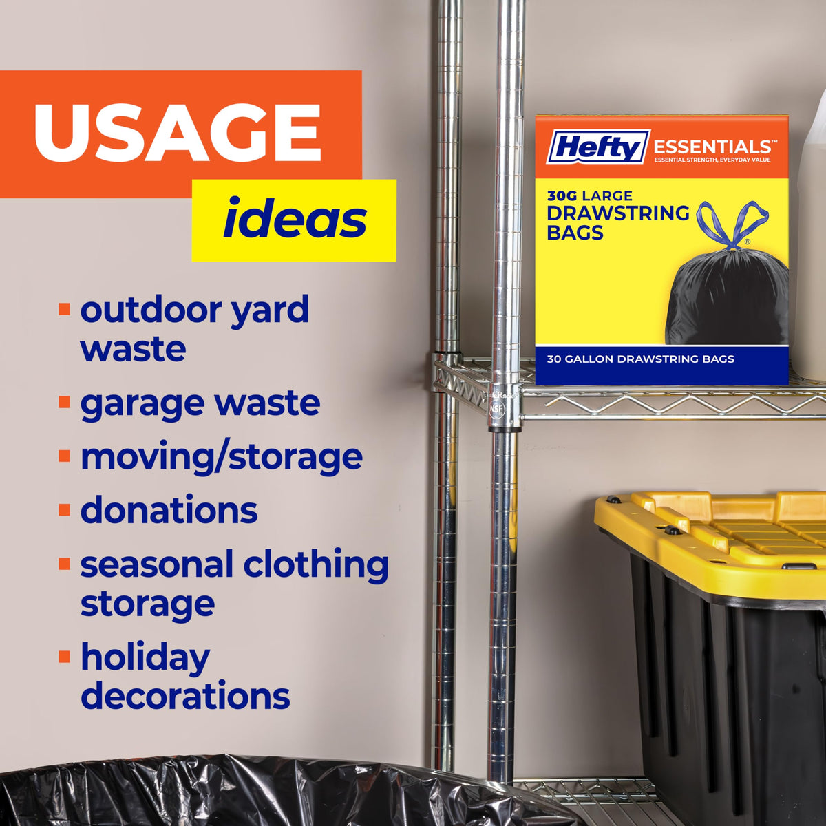 Hefty Extra Large (39 Gallon ) / 40 Count (Pack of 1) / Black Trash Bags