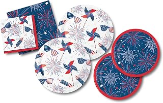 Creative Converting Popsicle Party Patriotic 4th of July Summer BBQ Plates and Napkins (48 Piece)