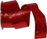 Reliant Ribbon Cracked Ice Ribbon, 1-3/8 Inch X 25 Yards, Red