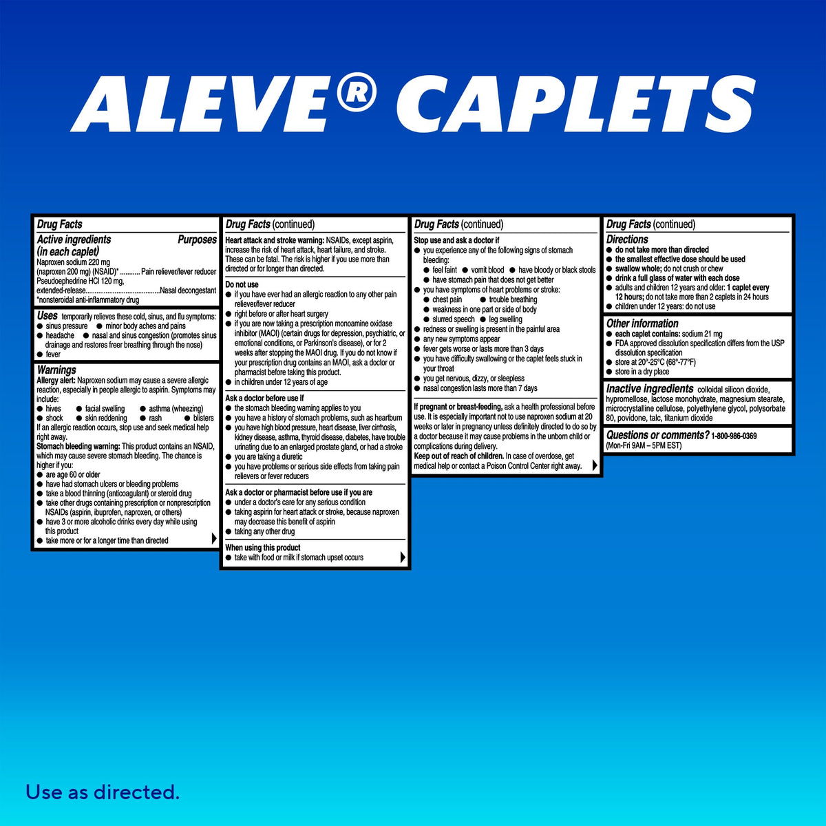 Pain Relief Naproxen Sodium Caplets ‐ 50 Count by Aleve – 50 Count (Pack of 1), Model 1029464