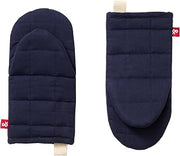 hedley & bennett Oven Mitts - Heat Resistant Kitchen Mittens - Baking Gloves with Hanging Loop - 100% Cotton Outer and Lining; 100% Polyester Filling - Blueberry Blue | Heat Resistant, Hanging Loop, 100% Cotton Outer and Lining, 100% Polyester Filling