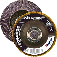 Weiler 31344 Wolverine 4-1/2" x 7/8" Arbor Hole Abrasive Flap Disc, 40 Grit Zirconia Alumina, Bevel Type 29, Phenolic Backing, Standard Density