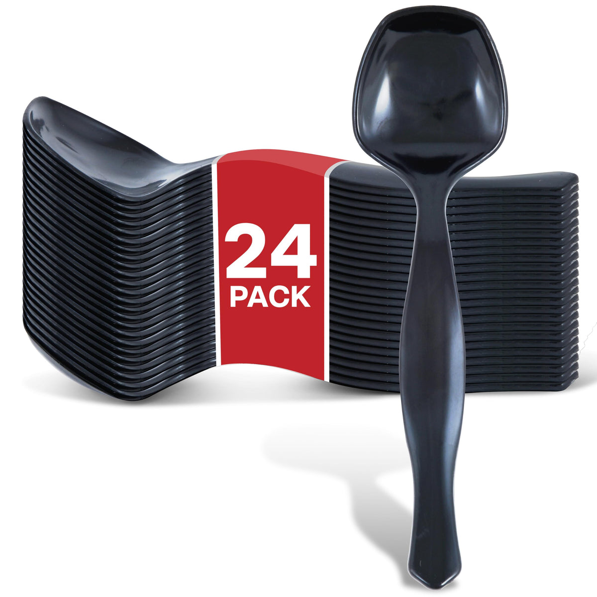 Stock Your Home 24 / 24 Count / Black Serving Spoons