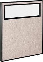 Global Industrial Office Partition Panel with Partial Window, 36-1/4"W x 42" H, Tan