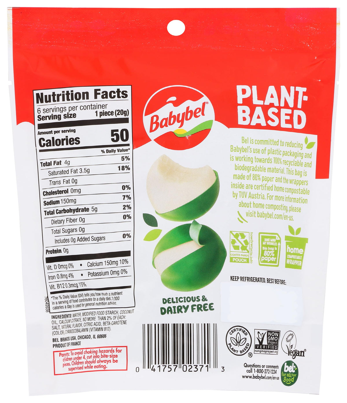 Plant-Based Cheese Snacks by Babybel – 4.23 Ounce, Model 0041757023713