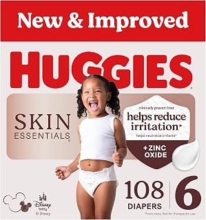 HUGGIES Skin Essentials Diapers Size 6, 108 Count (2 Packs of 54)