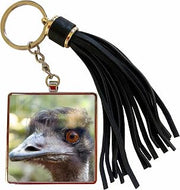 3dRose Emus face, Taronga Zoo, Sydney, NSW, Australia.-AU01 IHO0000 - Inger Hogstrom Tassel Key Chain