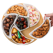 Cididu Ceramic Lazy Susan Serving Tray, Rotating Divided Set with 6 Removable Bowls, 11 Inch