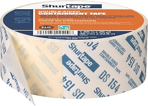 Shurtape DS 154 Double-Sided Containment Tape, Painter's Tape and Sticks to Plastic Sheets, For Painting and Remodeling, 48mm x 23 Meters, Natural, 1 Roll (104333)