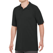 Men's Big-Tall Active Performance Polo Shirt by Red Kap – 5X-Large, Polyester, Black, Model SK92BK SS 5XL