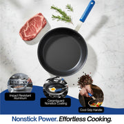 Wear-Ever 10-Inch Non-Stick Fry Pan with Cool Handle by Vollrath – 10-Inch, 3.0 quarts, Aluminum, Black/Blue, Model Z4010