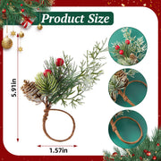 Aptywow Christmas Napkin Rings, Set of 12, Green