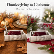 Mud Pie Ceramic Can-Berry Serving Dish With Spatula, White