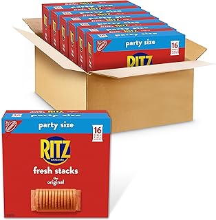 Ritz Fresh Stacks Original Crackers, Bulk Travel Snacks, Party Size, School Snacks, 6 Boxes (96 Multi Snack Packs)