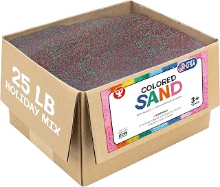Hygloss Colored Sand – Holiday Red & Green Color Festive Craft Sand for Art Christmas, Xmas Party, Winter Decor, Seasonal Projects, Kids Crafts – 100% Natural & Environmentally Friendly (25 lb Bottle)