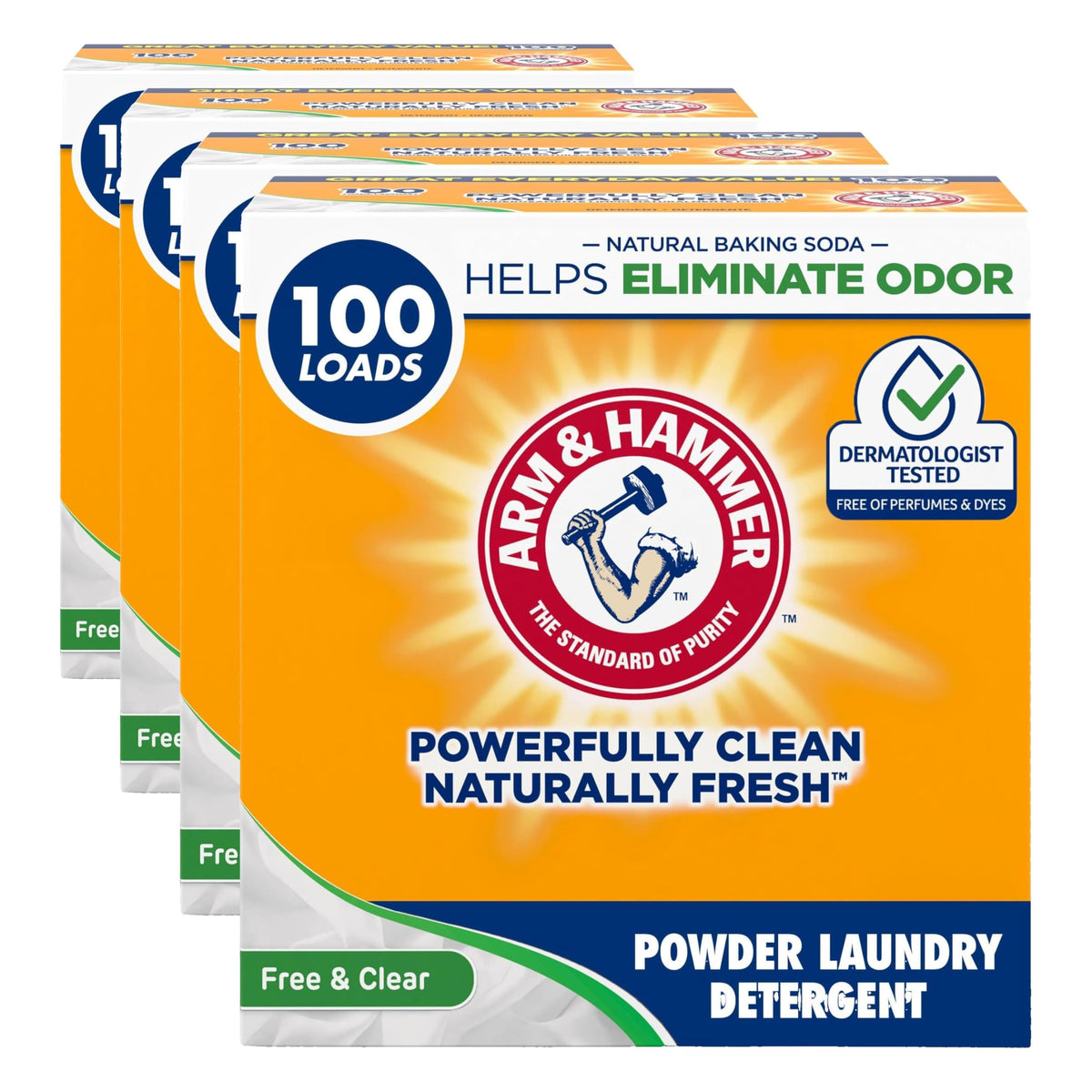 Powder Laundry Detergent by ARM & HAMMER – 98.1 Ounce (Pack of 4), Pack of 4, Model thomaswi