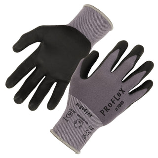 ProFlex 7000 Nitrile Coated Work Gloves by Ergodyne – X-Small, Nylon, Gray, Model 10371