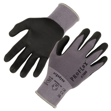 ProFlex 7000 Nitrile Coated Work Gloves by Ergodyne – X-Small, Nylon, Gray, Model 10371